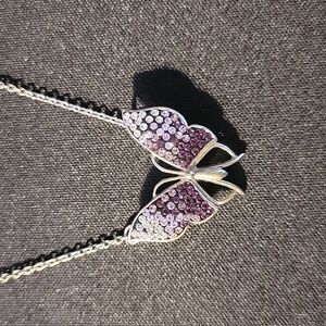 Purple Butterfly Necklace